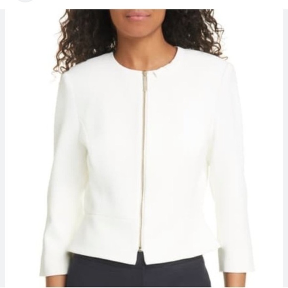 Ted baker creamy white zippered blazer suit jacket